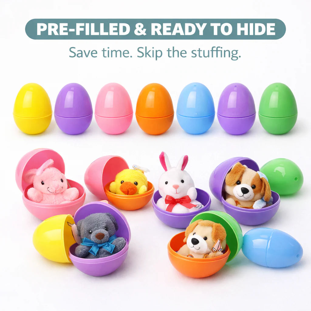 Plush Animals Pre-Filled Easter Eggs